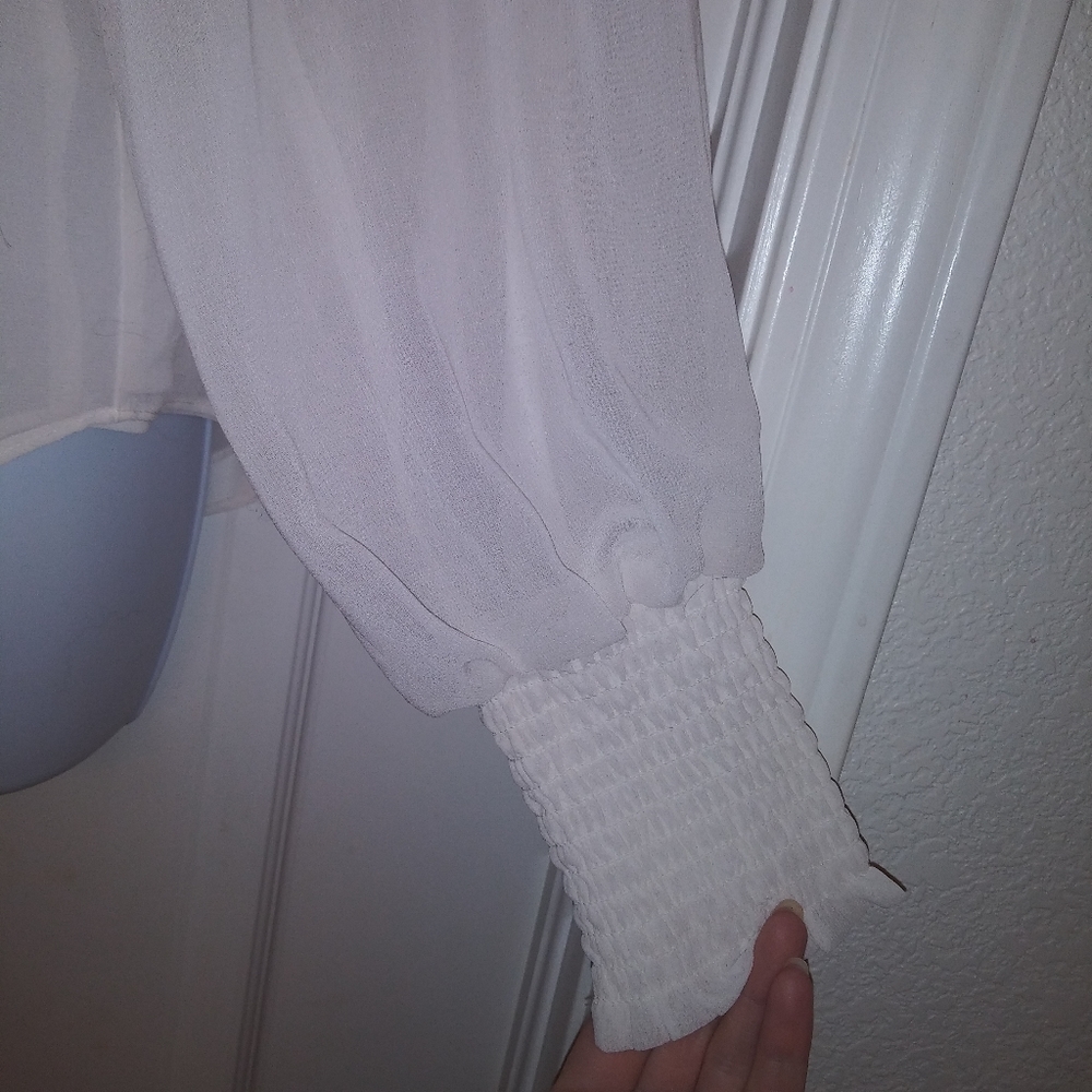 1. State Solid Gauze Blouse In Soft Ecru - image 5